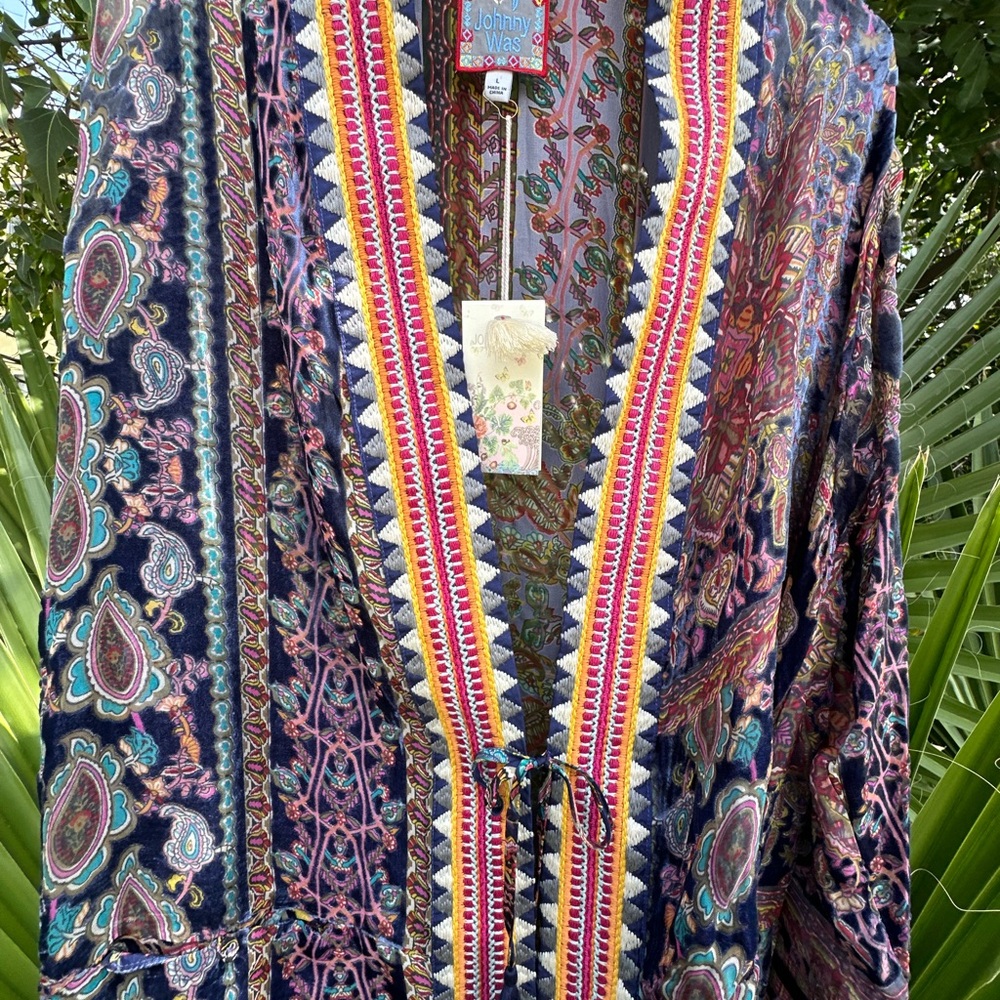 Johnny Was Multicolor Paisley Kimono